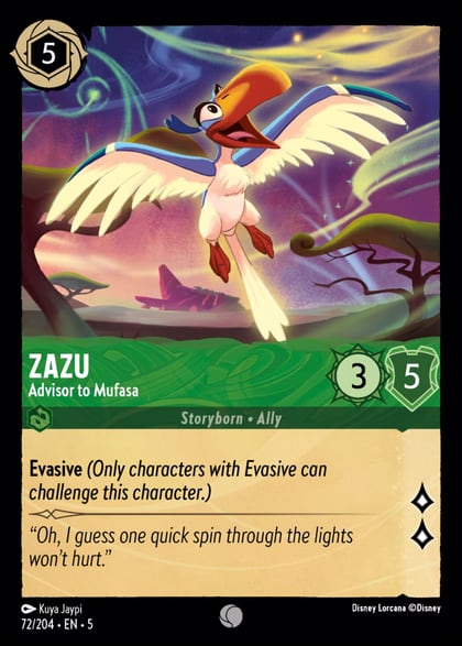 Zazu - Advisor to Mufasa, Shimmering Skies 72/204