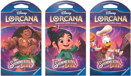 Disney Lorcana: Shimmering Skies Sleeved Booster Pack Art Bundle [Set of 3], Shimmering Skies P565134