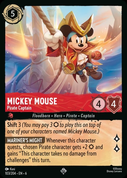 Mickey Mouse - Pirate Captain, Azurite Sea 103/204