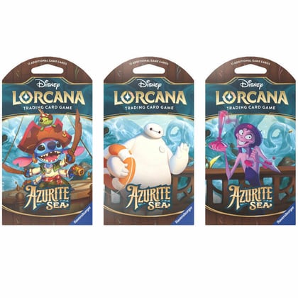 Disney Lorcana: Azurite Sea Sleeved Booster Pack Art Bundle [Set of 3], Azurite Sea P593832