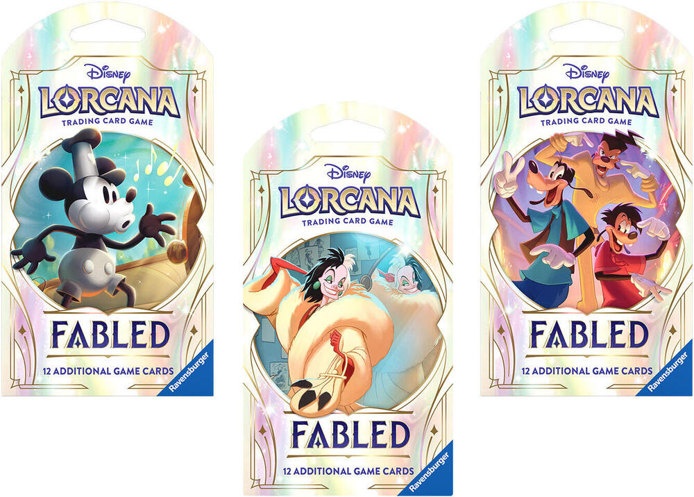 Disney Lorcana: Fabled Sleeved Booster Pack Art Bundle [Set of 3], Fabled P652308