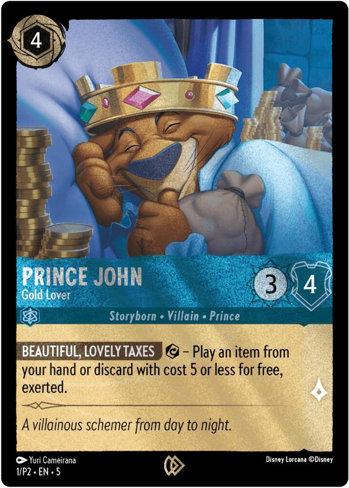 Prince John - Gold Lover, Disney Lorcana Promo Cards 1