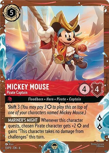 Mickey Mouse - Pirate Captain (Disney Cruise Promo), Disney Lorcana Promo Cards 13
