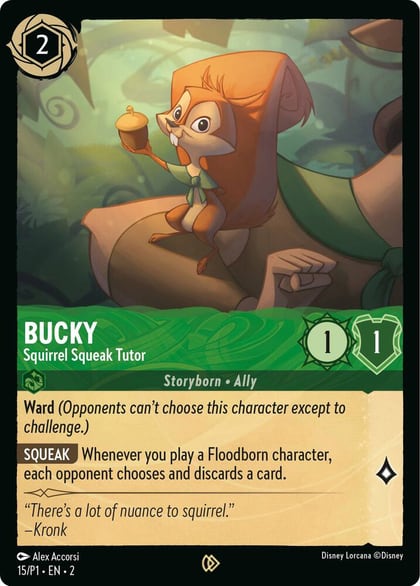 Bucky - Squirrel Squeak Tutor, Disney Lorcana Promo Cards 15