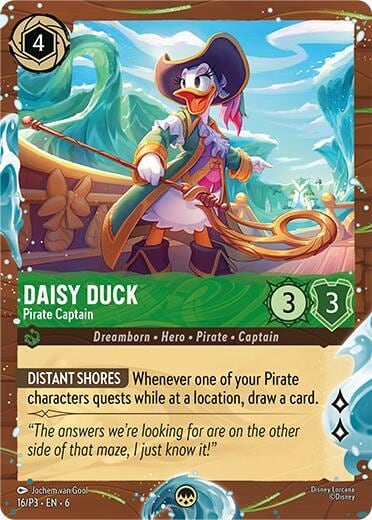 Daisy Duck - Pirate Captain (Disney Cruise Promo), Disney Lorcana Promo Cards 16