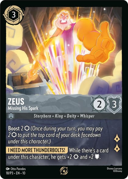 Zeus - Missing His Spark, Disney Lorcana Promo Cards 18