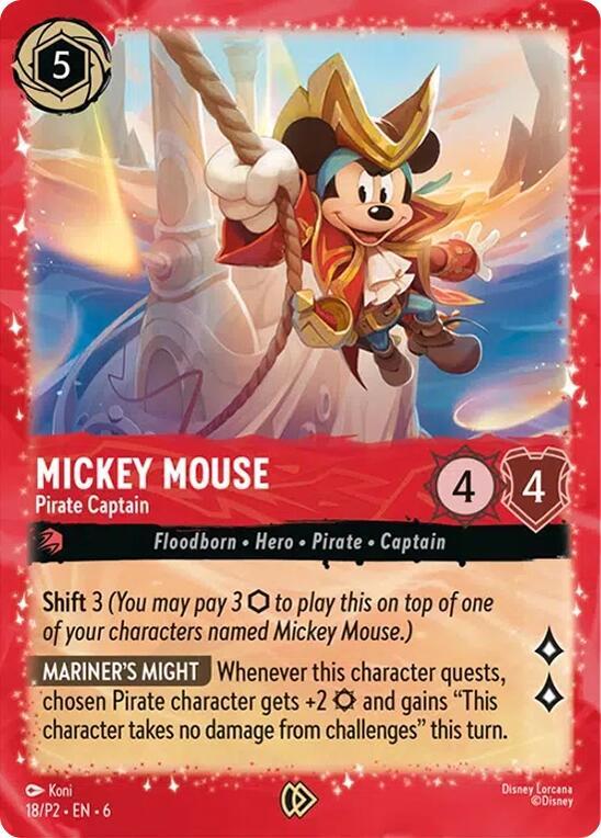 Mickey Mouse - Pirate Captain, Disney Lorcana Promo Cards 18