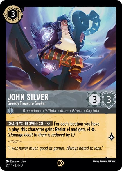 John Silver - Greedy Treasure Seeker, Disney Lorcana Promo Cards 29