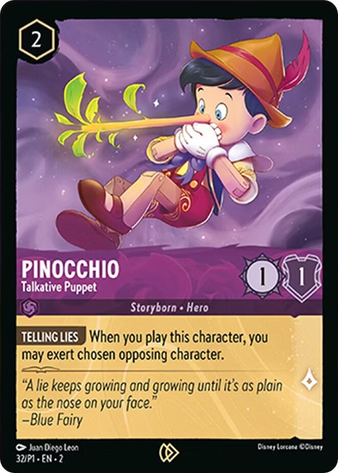 Pinocchio - Talkative Puppet, Disney Lorcana Promo Cards 32