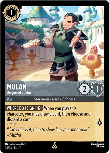 Mulan - Disguised Soldier, Disney Lorcana Promo Cards 38