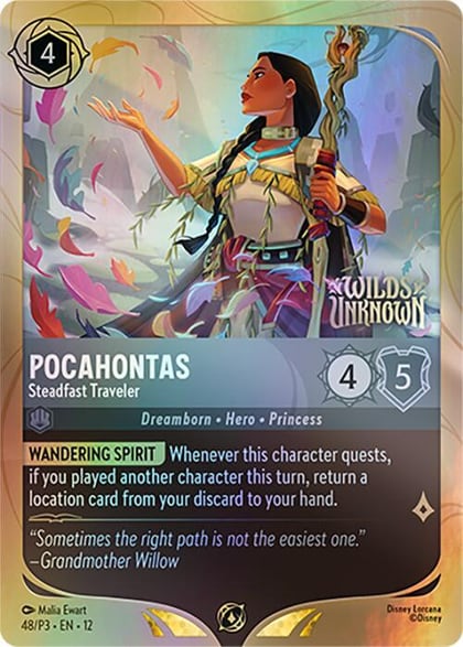 Pocahontas - Steadfast Traveler, Disney Lorcana Promo Cards 48