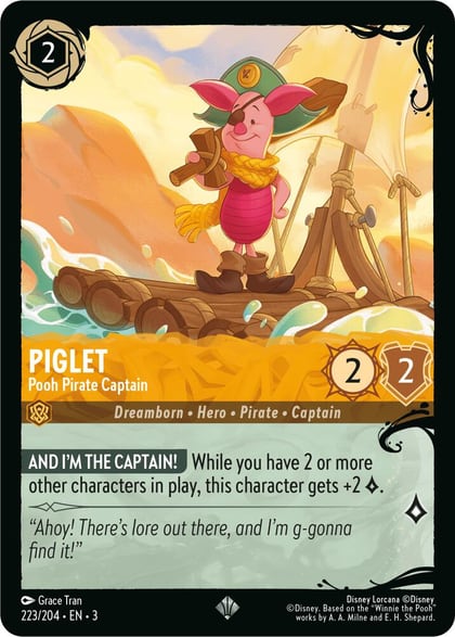 Piglet - Pooh Pirate Captain (223/204), Illumineer's Quest: Deep Trouble 223/204