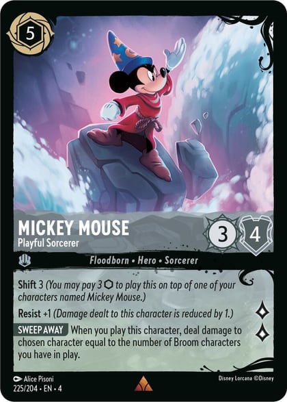 Mickey Mouse - Playful Sorcerer (225/204), Illumineer's Quest: Deep Trouble 225/204