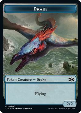 Drake // Phyrexian Golem Double-Sided Token, Double Masters 2022 10 // 21