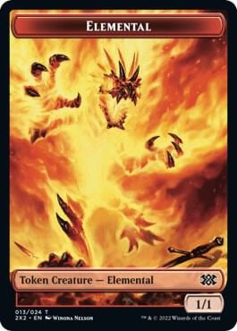 Elemental // Phyrexian Golem Double-Sided Token, Double Masters 2022 13 // 21
