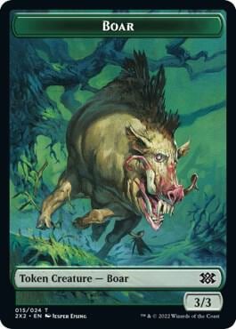 Boar // Monk Double-Sided Token, Double Masters 2022 15 // 6