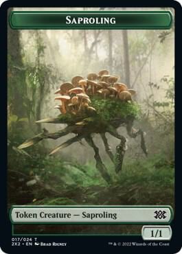Saproling // Phyrexian Golem Double-Sided Token, Double Masters 2022 17 // 21