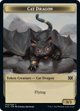 Cat Dragon // Knight Double-Sided Token, Double Masters 2022 19 // 5