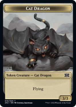 Cat Dragon // Monk Double-Sided Token, Double Masters 2022 19 // 6