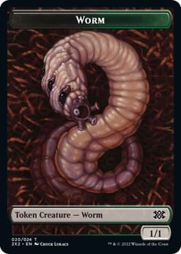 Worm // Aven Initiate Double-Sided Token, Double Masters 2022 20 // 4