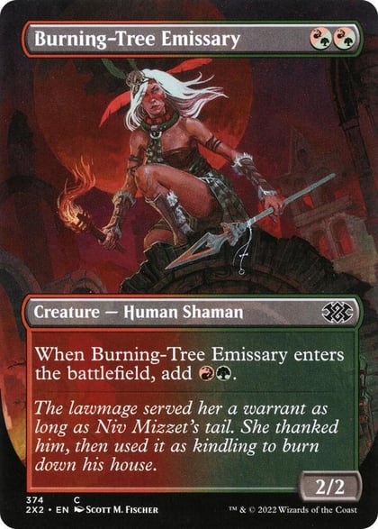 Burning-Tree Emissary (Borderless), Double Masters 2022 374