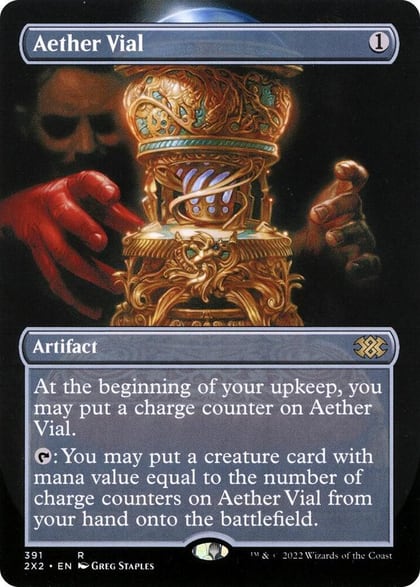 Aether Vial (Borderless), Double Masters 2022 391