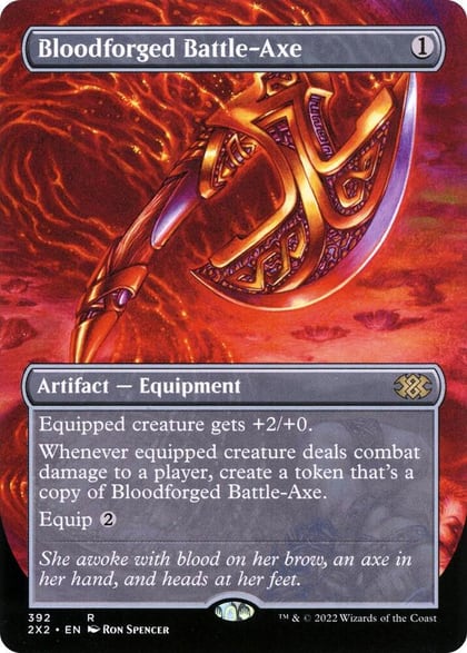 Bloodforged Battle-Axe (Borderless), Double Masters 2022 392