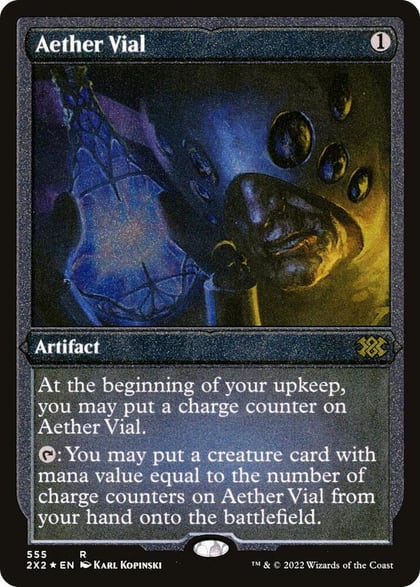 Aether Vial (Foil Etched), Double Masters 2022 555