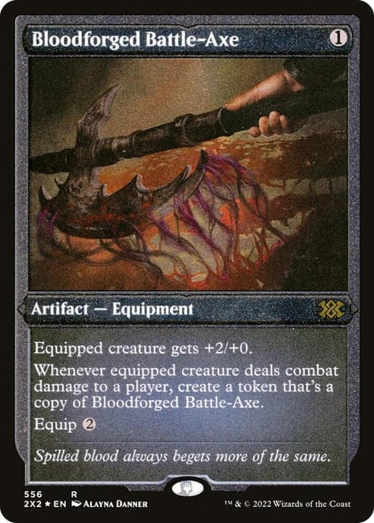 Bloodforged Battle-Axe (Foil Etched), Double Masters 2022 556