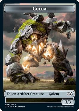 Golem // Elf Warrior Double-Sided Token, Double Masters 23 // 21