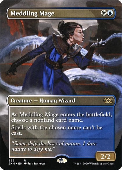 Meddling Mage (Borderless), Double Masters 355