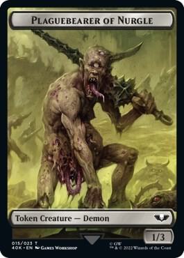 Plaguebearer of Nurgle // Spawn Double-Sided Token, Universes Beyond: Warhammer 40,000 15 // 16