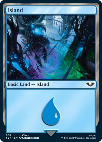 Island (308) (Surge Foil), Universes Beyond: Warhammer 40,000 308
