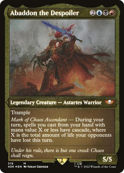 Abaddon the Despoiler (Display Commander) (Foil Etched) - Thick Stock, Universes Beyond: Warhammer 40,000 319