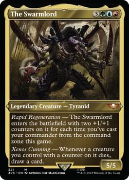 The Swarmlord (Display Commander) (Foil Etched) - Thick Stock, Universes Beyond: Warhammer 40,000 321