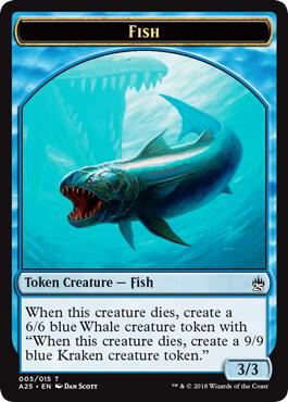 Fish // Kraken Double-Sided Token, Masters 25 5 // 6
