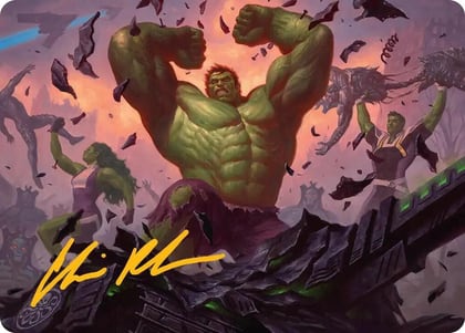HULK SMASH! Art Card (Gold-Stamped Signature), Art Series: Marvel Super Heroes 10