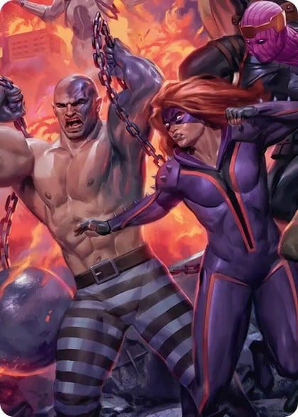 Absorbing Man and Titania Art Card, Art Series: Marvel Super Heroes 10