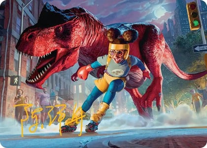 Moon Girl and Devil Dinosaur Art Card (Gold-Stamped Signature), Art Series: Marvel Super Heroes 14