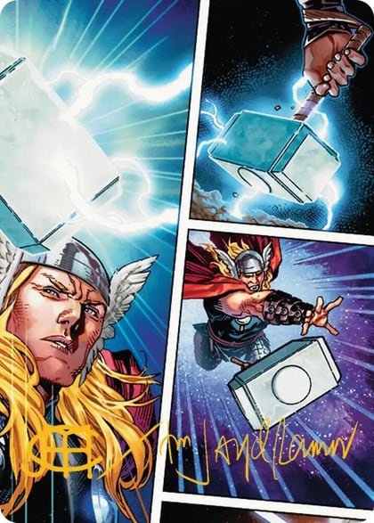 Mjolnir, Hammer of Thor Art Card (Gold-Stamped Signature), Art Series: Marvel Super Heroes 19