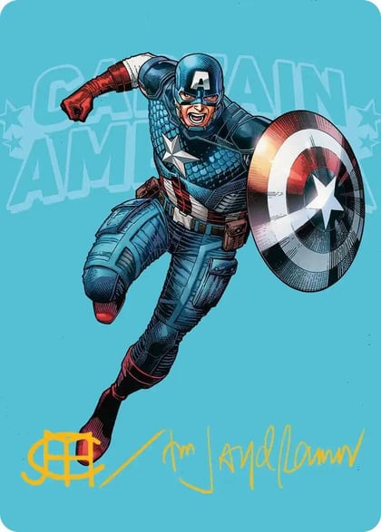 Captain America, Super-Soldier Art Card (Gold-Stamped Signature), Art Series: Marvel Super Heroes 21