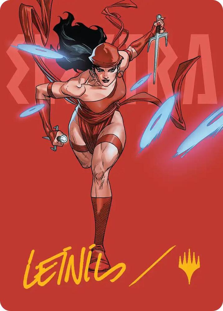 Elektra, Daughter of the Hand Art Card (Gold-Stamped Signature), Art Series: Marvel Super Heroes 25