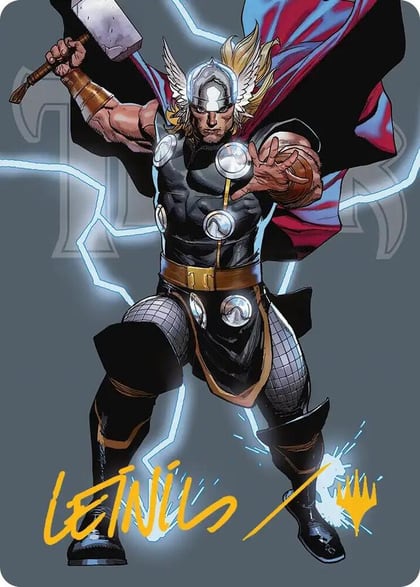 Thor, God of Thunder Art Card (Gold-Stamped Signature), Art Series: Marvel Super Heroes 26