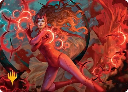 Scarlet Witch, Chaotic Avenger Art Card (Gold-Stamped Planeswalker Symbol), Art Series: Marvel Super Heroes 38