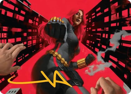 Black Widow, Deadly Hunter Art Card (Gold-Stamped Signature), Art Series: Marvel Super Heroes 42
