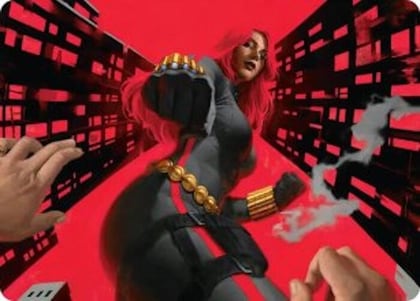 Black Widow, Deadly Hunter Art Card, Art Series: Marvel Super Heroes 42