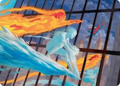 Iceman and Firestar Art Card, Art Series: Marvel Super Heroes 45