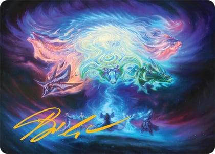 Call the Spirit Dragons Art Card (21/54) (Gold-Stamped Signature), Art Series: Tarkir: Dragonstorm 21
