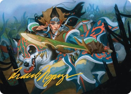 Eshki Dragonclaw Art Card (23/54) (Gold-Stamped Signature), Art Series: Tarkir: Dragonstorm 23
