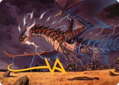 Neriv, Heart of the Storm Art Card (25/54) (Gold-Stamped Signature), Art Series: Tarkir: Dragonstorm 25